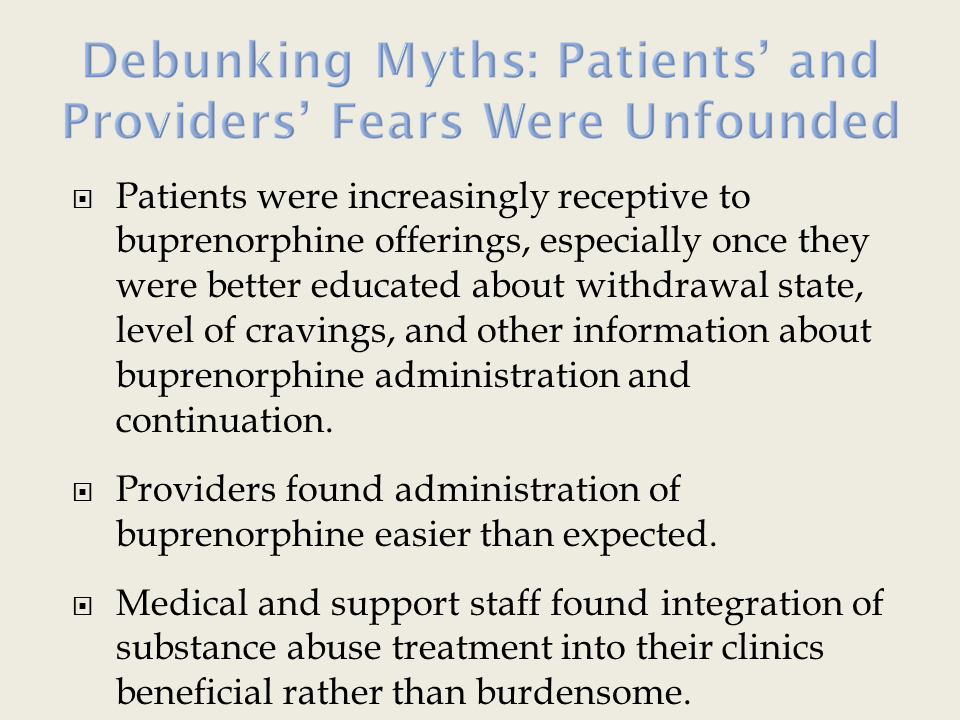 Debunking Myths: Provider and Patient Fears Were Unfounded